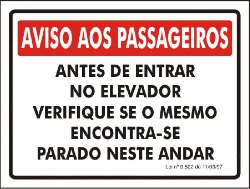 Placas de sinalização em elevadores são obrigatórias - ADVComm